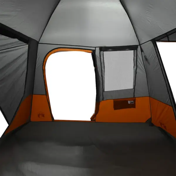 Veekindel autotelk 4 inimesele varikatuse ja kandekotiga, hall/oranž, 314 x 314 x 240 cm, PU-kattega 185T polüester – 12