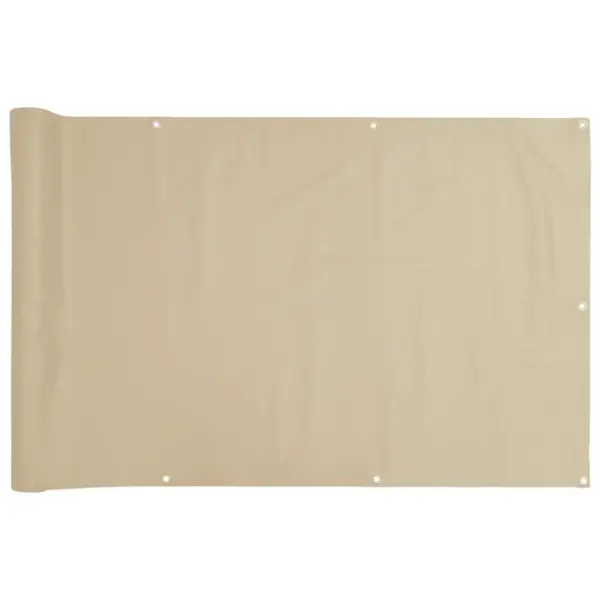 Veekindel rõdusirm privaatsuseks, beež oxford-kangas, 75 x 400 cm – 2