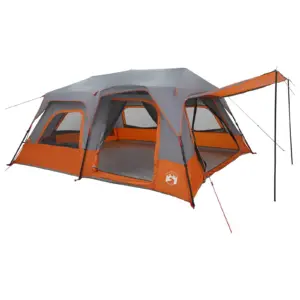 Veekindel kiirtelk 10 inimesele, hall ja oranž, 185T polüester PU-kattega, 438 x 310 x 200 cm