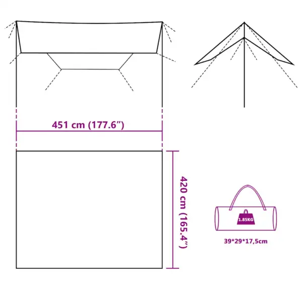 Veekindel matka tuulevari, kamuflaaž, 451 x 420 cm – 12