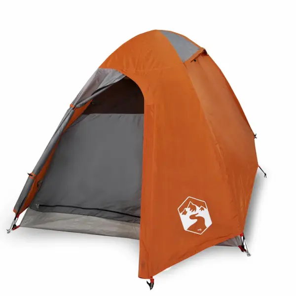 Veekindel kuppelmatkatelk 2 inimesele, oranž, PU-kattega 185T polüester, eemaldatava vihmakatte ja E-pordiga, 254 x 135 x 112 cm – 2