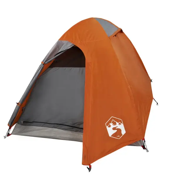 Veekindel kuppelmatkatelk 2 inimesele, oranž, PU-kattega 185T polüester, eemaldatava vihmakatte ja E-pordiga, 254 x 135 x 112 cm – 4