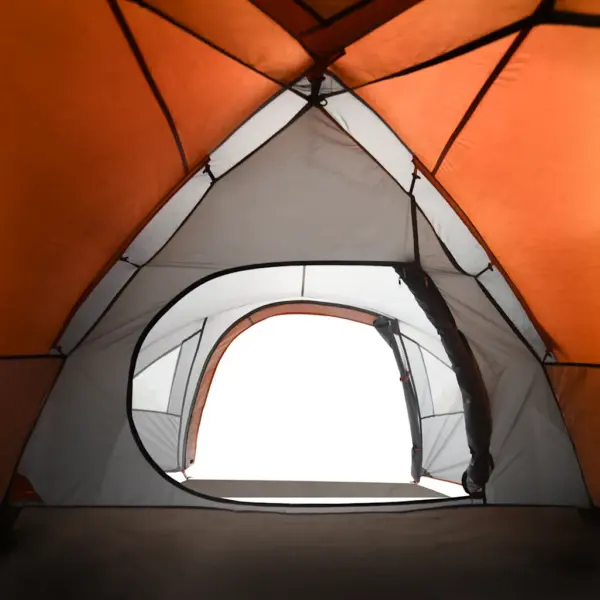 Veekindel kuppelmatkatelk 4 inimesele, oranž, PU-kattega polüester, 300 x 250 x 132 cm – 9