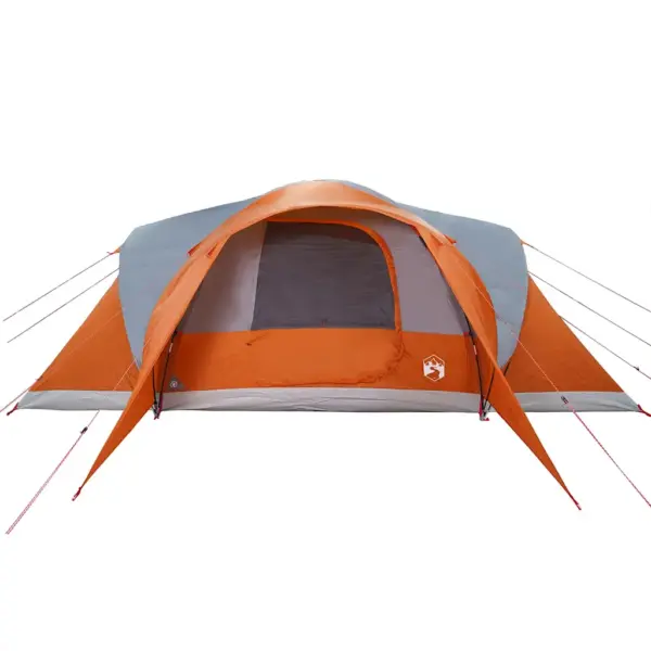 Veekindel peretelk 6 inimesele verandaga, hall ja oranž, kuppeltelk 494 x 370 x 190 cm – 7