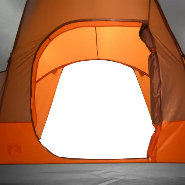 Veekindel peretelk 6 inimesele verandaga, hall ja oranž, kuppeltelk 494 x 370 x 190 cm – 10