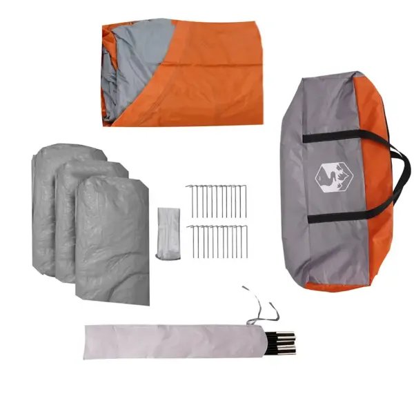 Veekindel peretelk 8 inimesele, kuppeltelk, hall ja oranž, 712 x 270 x 200 cm – 12