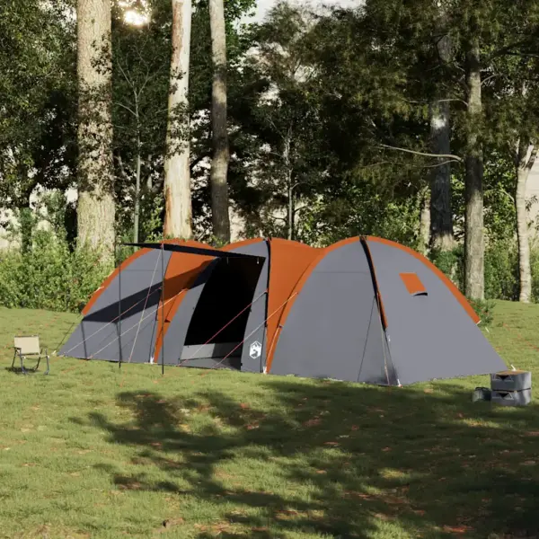 Veekindel peretelk 8 inimesele, kuppeltelk, hall ja oranž, 712 x 270 x 200 cm – 3