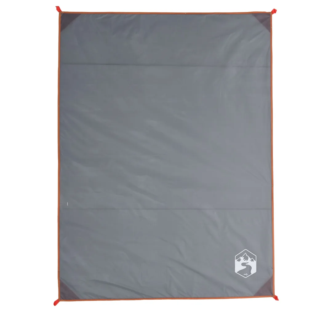Veekindel piknikutekk kinnitusvaiade ja kandekotiga, hall/oranž, 205 x 155 cm
