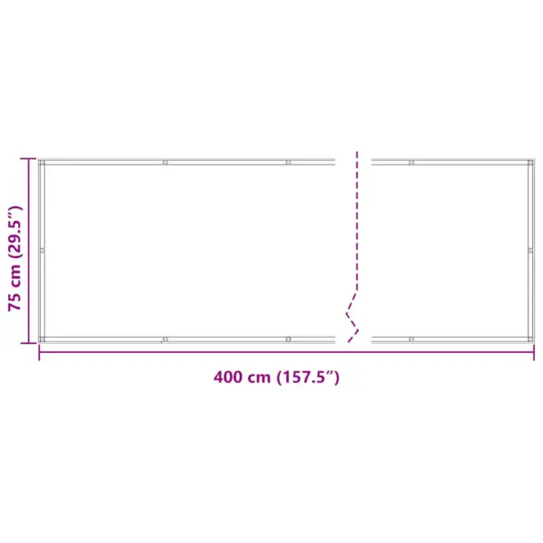 Veekindel rõdusirm privaatsuseks, antratsiithall oxford-kangas, 75 x 400 cm – 6