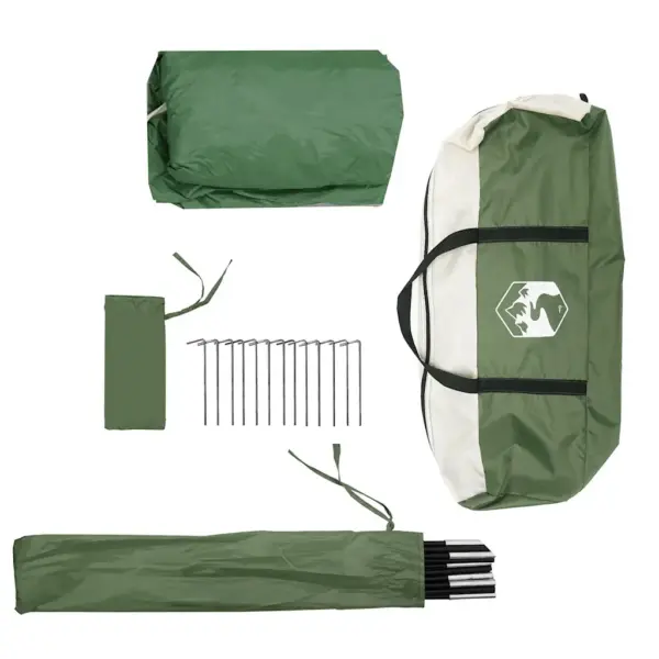 Veekindel roheline autotelk, 340 x 213 x 230 cm, PU-kattega 185T polüester – 12