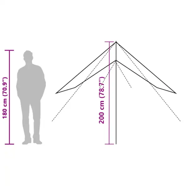 Veekindel roheline autotelk varjualune, 410 x 250 x 200 cm – 13