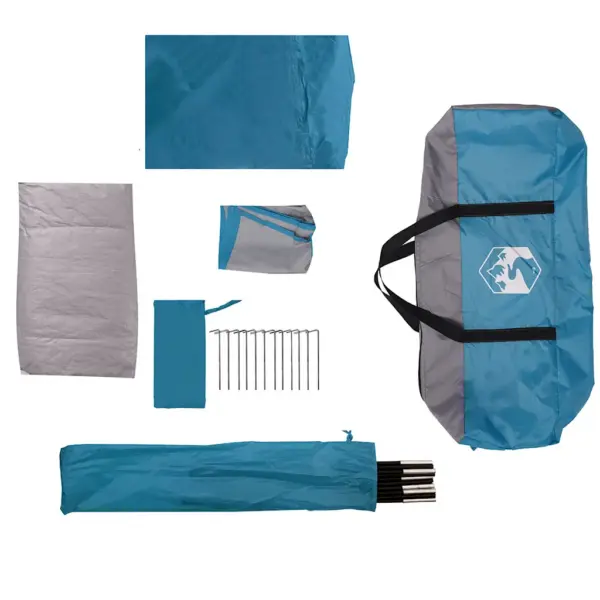 Veekindel sinine kuppel-peretelk 6 inimesele, PU-kattega 185T polüster, 335 x 396 x 178 cm – 12