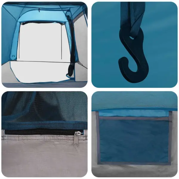 Veekindel tunnelitelk peredele, sinine, 361 x 235 x 147 cm, 185T polüester PU-kattega – 8