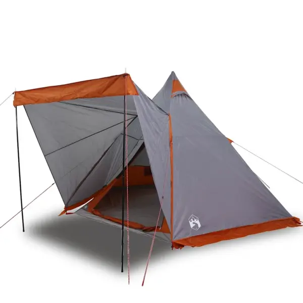 Veekindel tipi peretelk 6 inimesele, hall ja oranž, PU-kattega polüester, 408 x 350 x 240 cm – 2