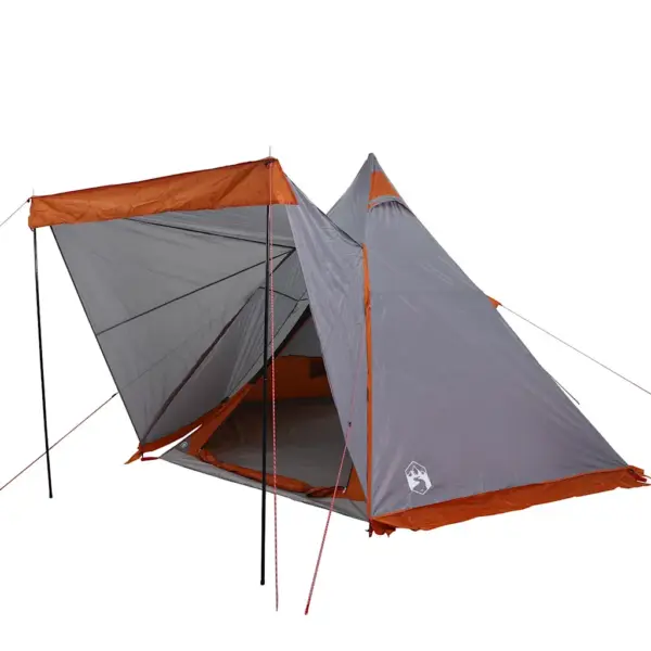 Veekindel tipi peretelk 6 inimesele, hall ja oranž, PU-kattega polüester, 408 x 350 x 240 cm – 3