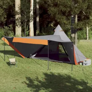 Veekindel tipi peretelk 8 inimesele, hall ja oranž, 486 x 486 cm