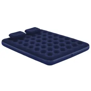 Bestway kahekohaline veluurkattega õhkmadrats padjade ja pumbaga, tumesinine, 203 x 152 x 22 cm