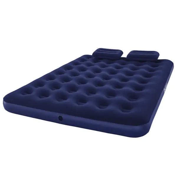 Bestway kahekohaline veluurkattega õhkmadrats padjade ja pumbaga, tumesinine, 203 x 152 x 22 cm - 2