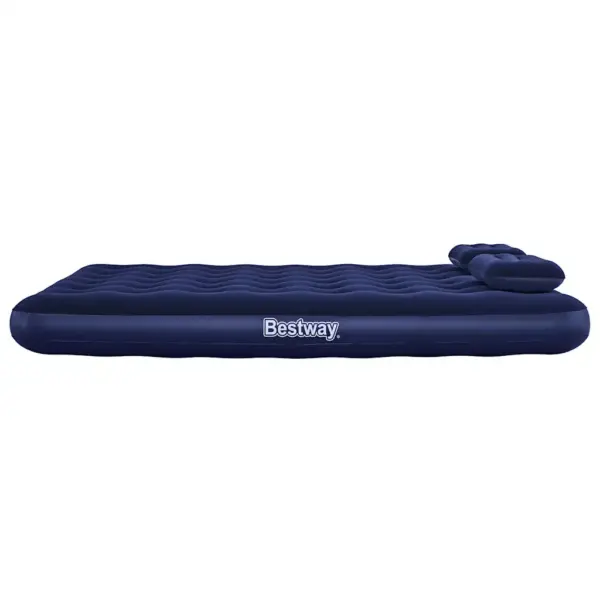 Bestway kahekohaline veluurkattega õhkmadrats padjade ja pumbaga, tumesinine, 203 x 152 x 22 cm - 11