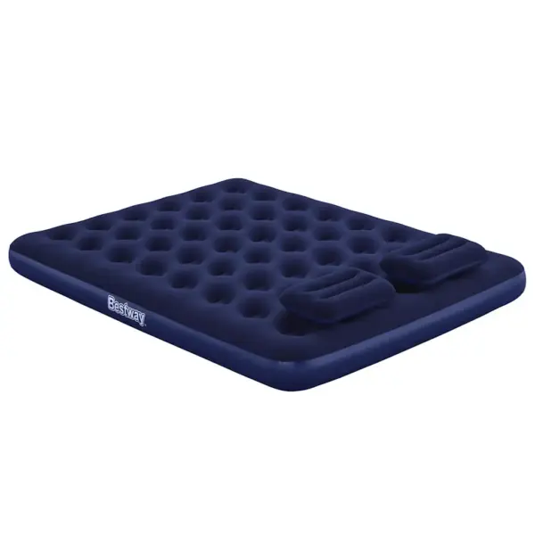 Bestway kahekohaline veluurkattega õhkmadrats padjade ja pumbaga, tumesinine, 203 x 152 x 22 cm - 12