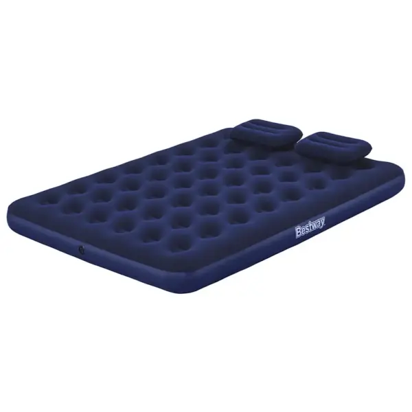 Bestway kahekohaline veluurkattega õhkmadrats padjade ja pumbaga, tumesinine, 203 x 152 x 22 cm - 5