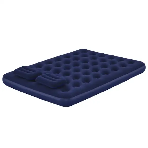 Bestway kahekohaline veluurkattega õhkmadrats padjade ja pumbaga, tumesinine, 203 x 152 x 22 cm - 6