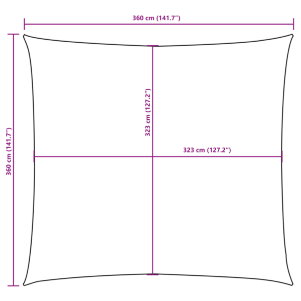 Vettpidav oxford-kangast päikesepuri, kandiline, 3,6 x 3,6 m, antratsiithall – 10