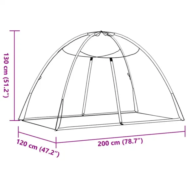 Sääsevõrk vooditelk Mongoolia jurta kujuga, 2 lukuga avaga, valge, 200 x 120 x 130 cm – 8