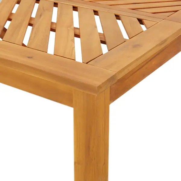 6-kohaline aiamööbli komplekt lauaga, 4 tooli ja pingiga, akatsiapuidust, pruun, laud 150 x 90 x 74 cm - 11