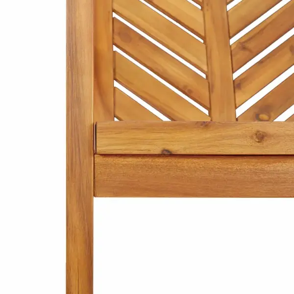 6-kohaline aiamööbli komplekt lauaga, 4 tooli ja pingiga, akatsiapuidust, pruun, laud 150 x 90 x 74 cm - 10