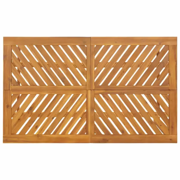 6-kohaline pruun akatsiapuidust aiamööbli komplekt, ristkülikukujuline laud 150 x 90 cm, 4 tooli ja aiapink - 9