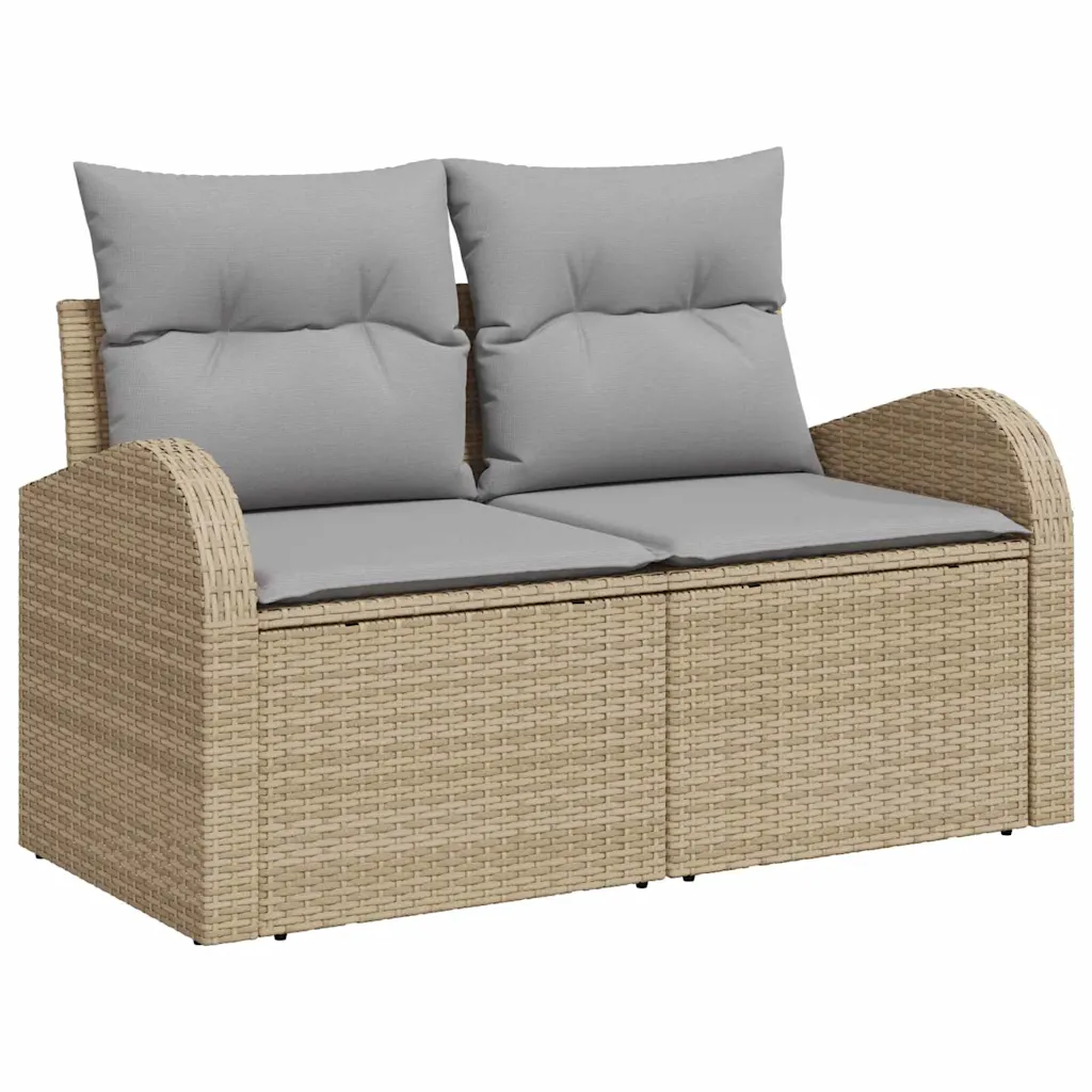 Modulaarne aiadiivanikomplekt polürotangist, beež, 234 x 124 x 85 cm