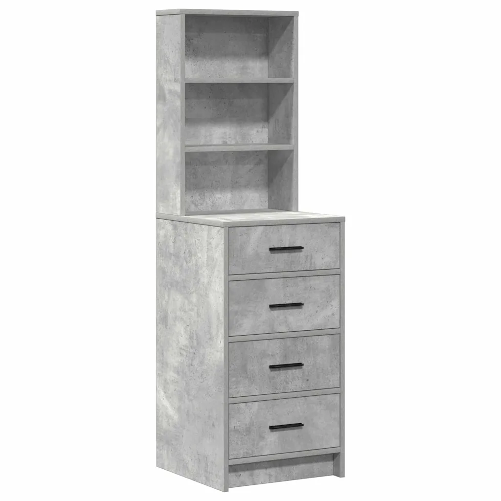 Hall meigilaud LED-peegliga, 3-osaline tehispuidust, 50 x 41 x 135 cm