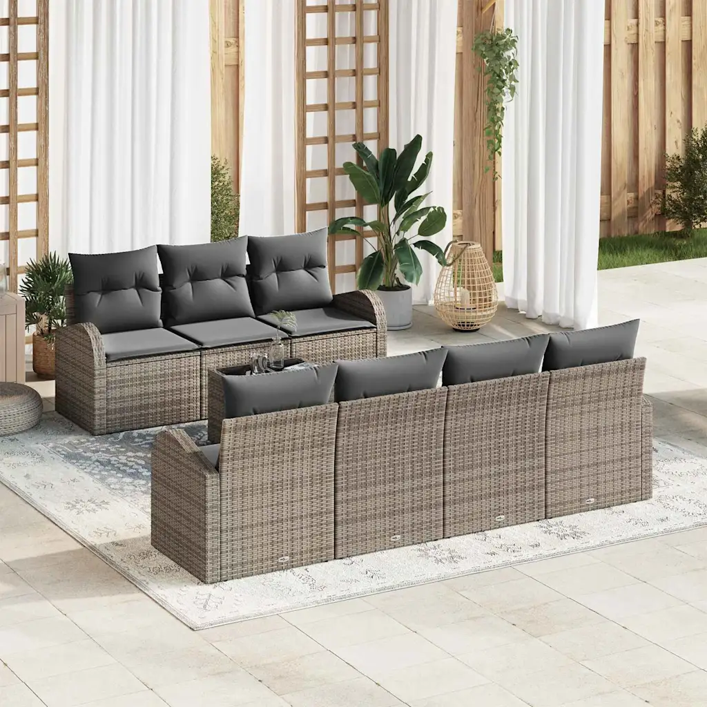 Hall modulaarne aiamööbli diivanikomplekt polürotangist, lauaga 55 x 55 x 37 cm, 8-osaline
