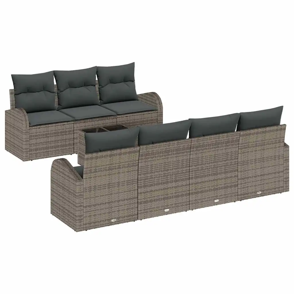 Hall modulaarne aiamööbli diivanikomplekt polürotangist, lauaga 55 x 55 x 37 cm, 8-osaline