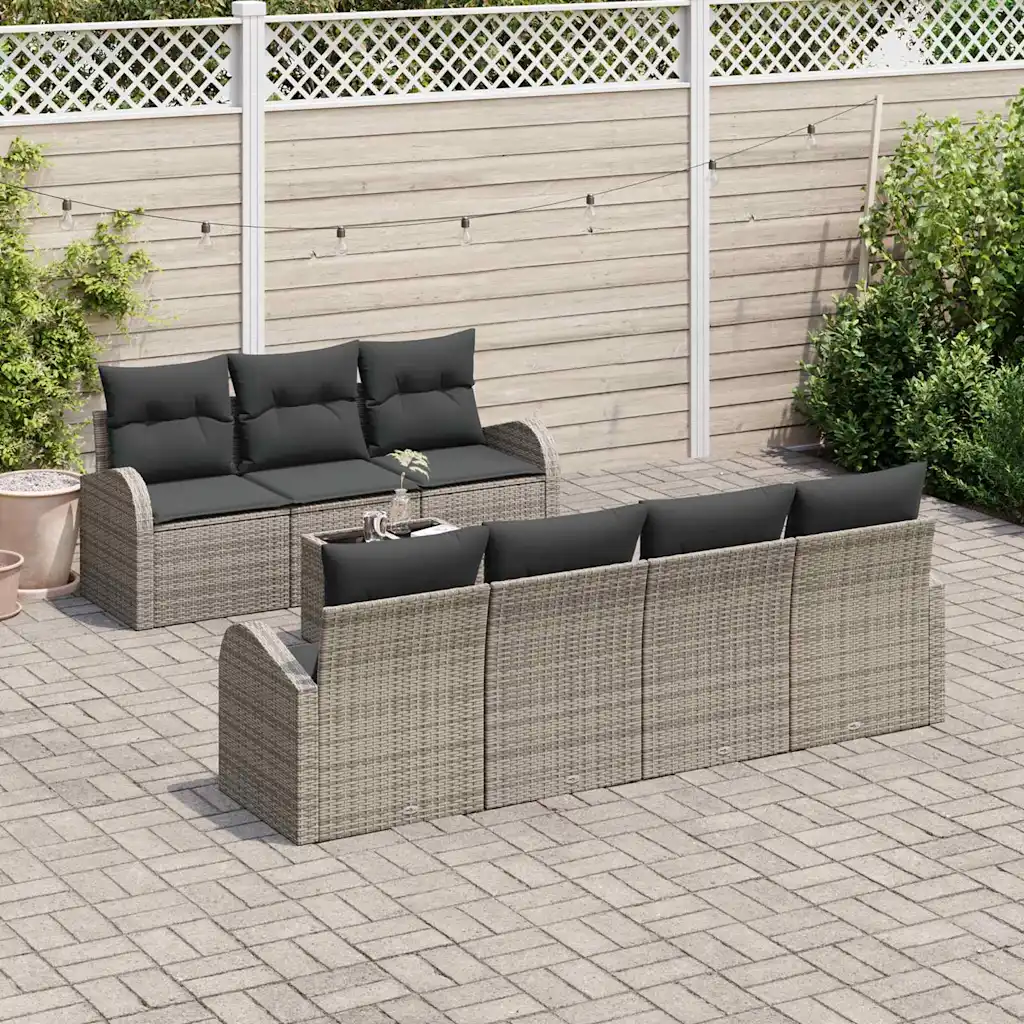 Hall modulaarne aiamööbli diivanikomplekt polürotangist, lauaga 55 x 55 x 37 cm, 8-osaline