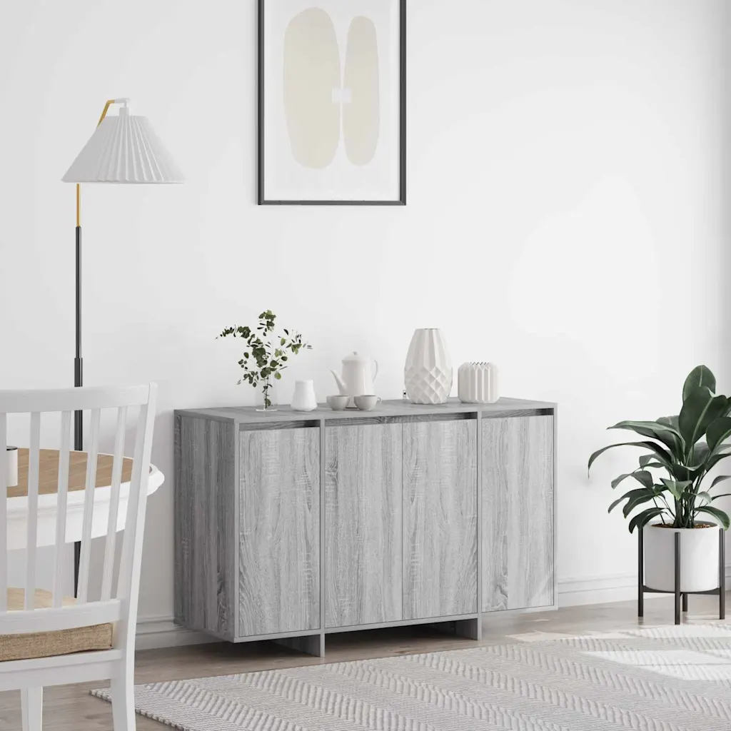 Hall sonoma tehispuidust kredents 4 uksega, 120 x 41 x 75 cm