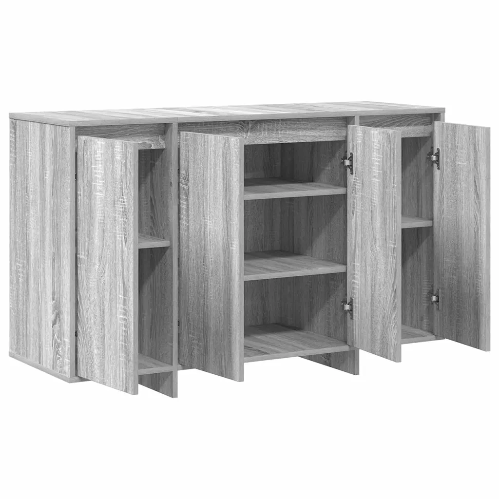 Hall sonoma tehispuidust kredents 4 uksega, 120 x 41 x 75 cm