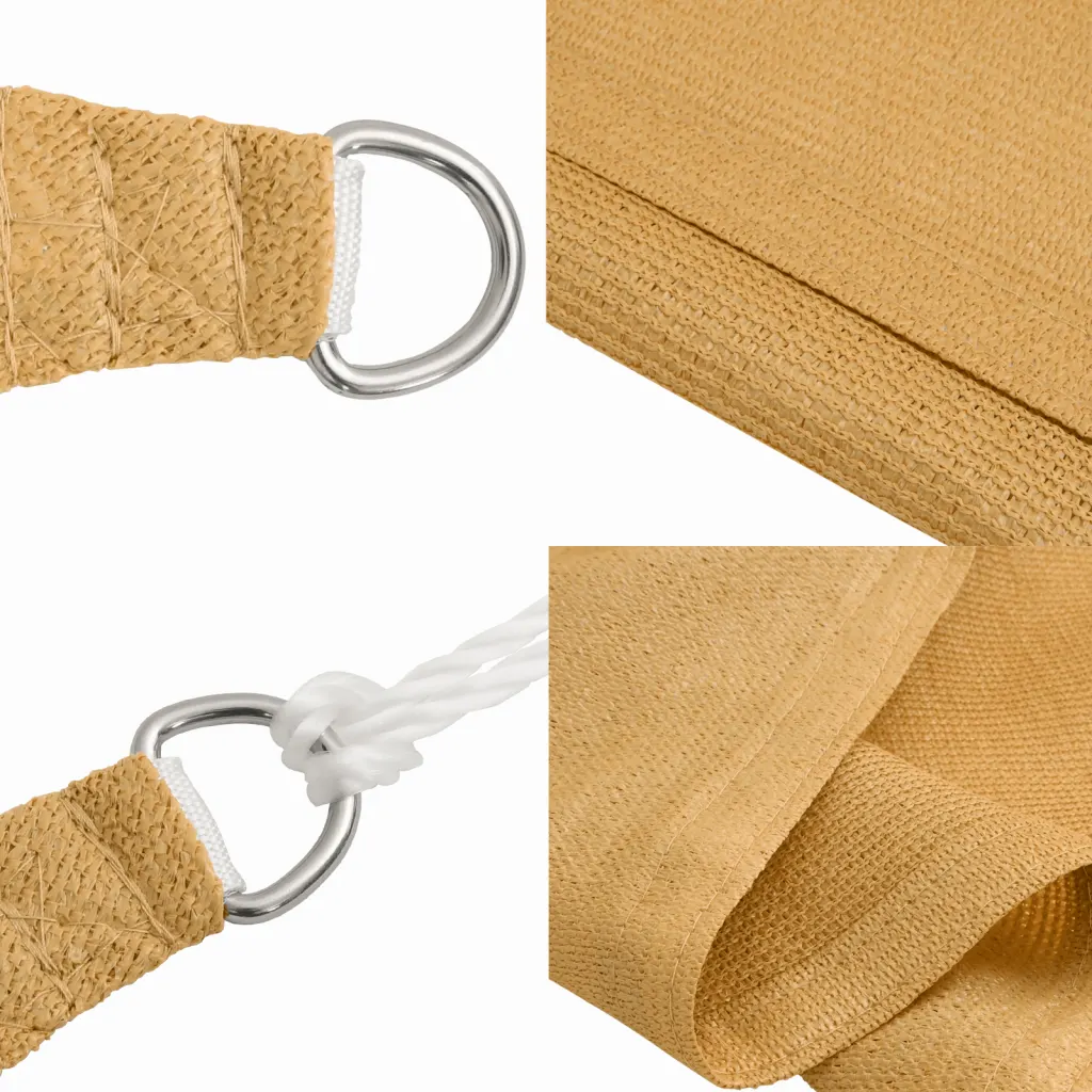 Päikesepuri 90% UV-kaitsega, liivakarva HDPE, kandiline, 2 x 2 m, 160 g/m²