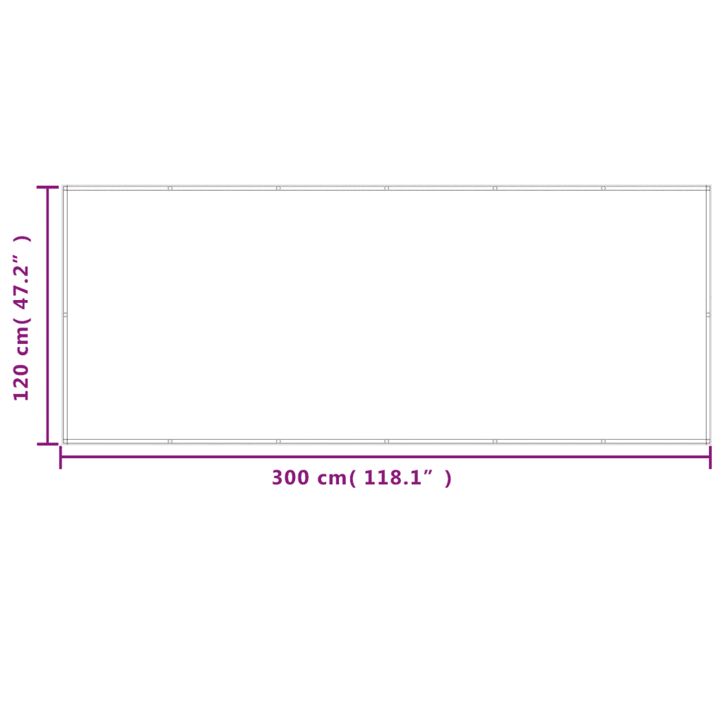 Vee- ja UV-kindel rõdusirm privaatsuse tagamiseks, helehall, 120 x 300 cm, polüester oxford