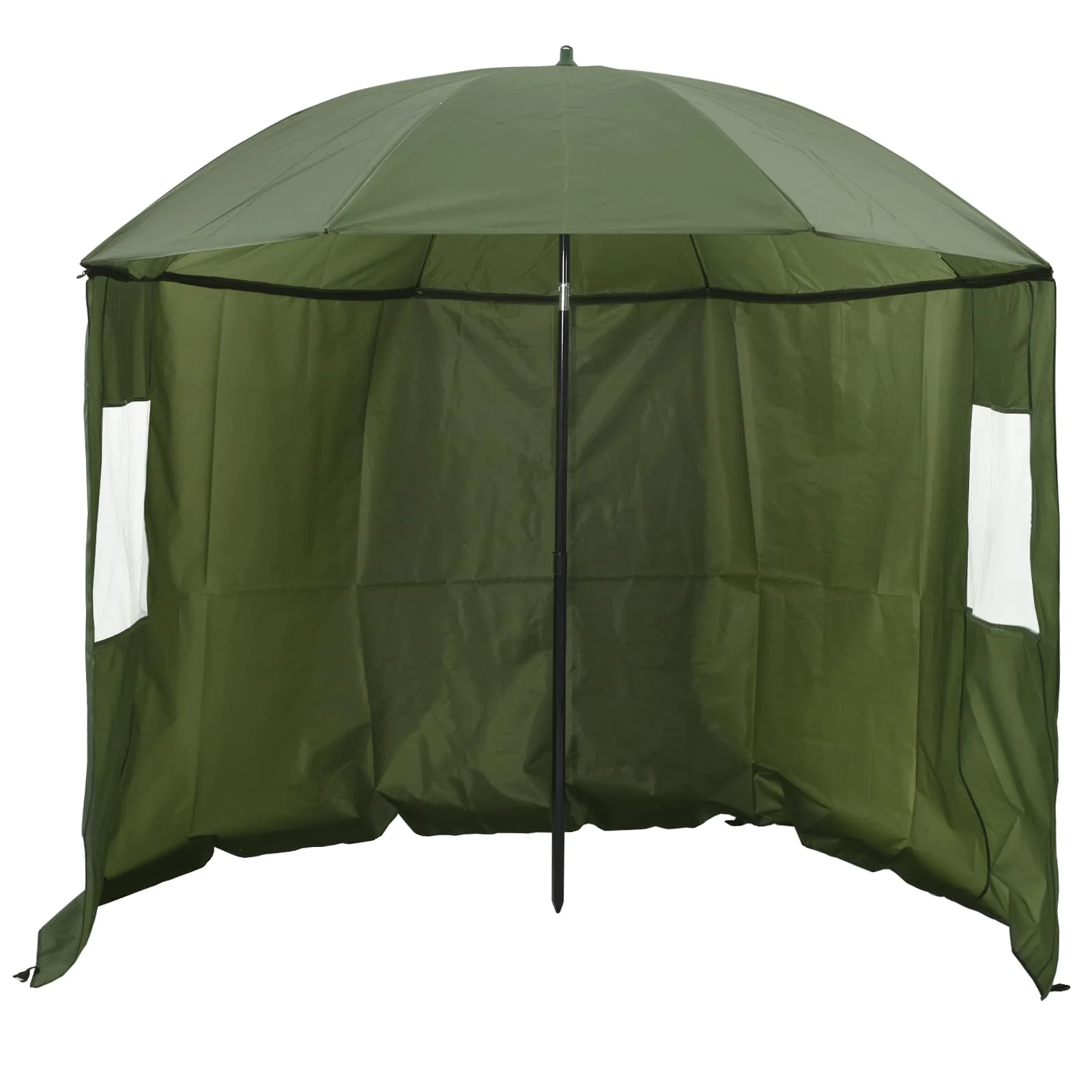 Kalastusvihmavari külgseintega, armeeroheline Oxford-polüester, 240 x 240 x 210 cm