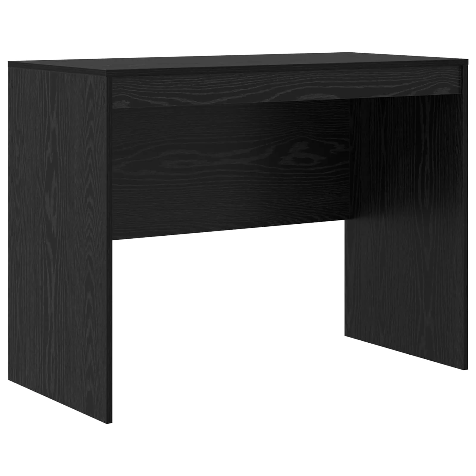 Kirjutuslaud ja kõrge riiulkapp 2-osaline komplekt, must tamm, 145,5 x 50 x 127 cm