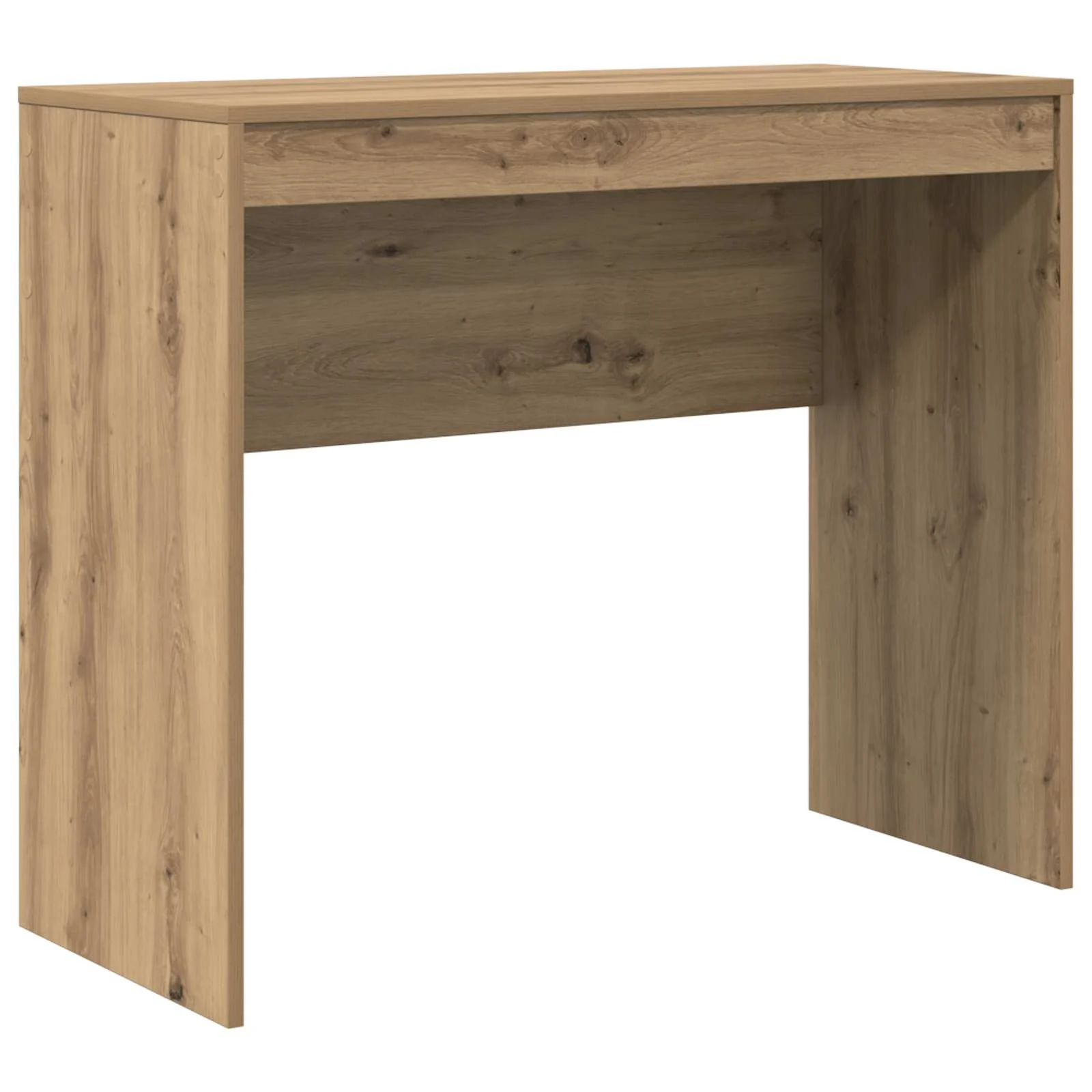 Kirjutuslaud ja kõrge riiulkapp, tehispuit, tammepuu toon, 135,5 x 40 x 127 cm, 2-osaline komplekt