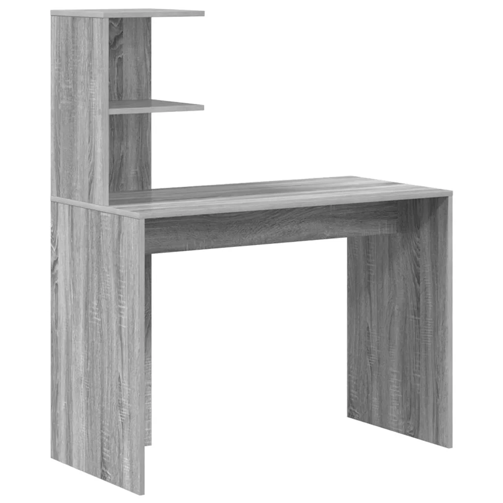 Kirjutuslaud ülemise kapiga, 2-osaline komplekt, hall sonoma, 133,5 x 50 x 124 cm