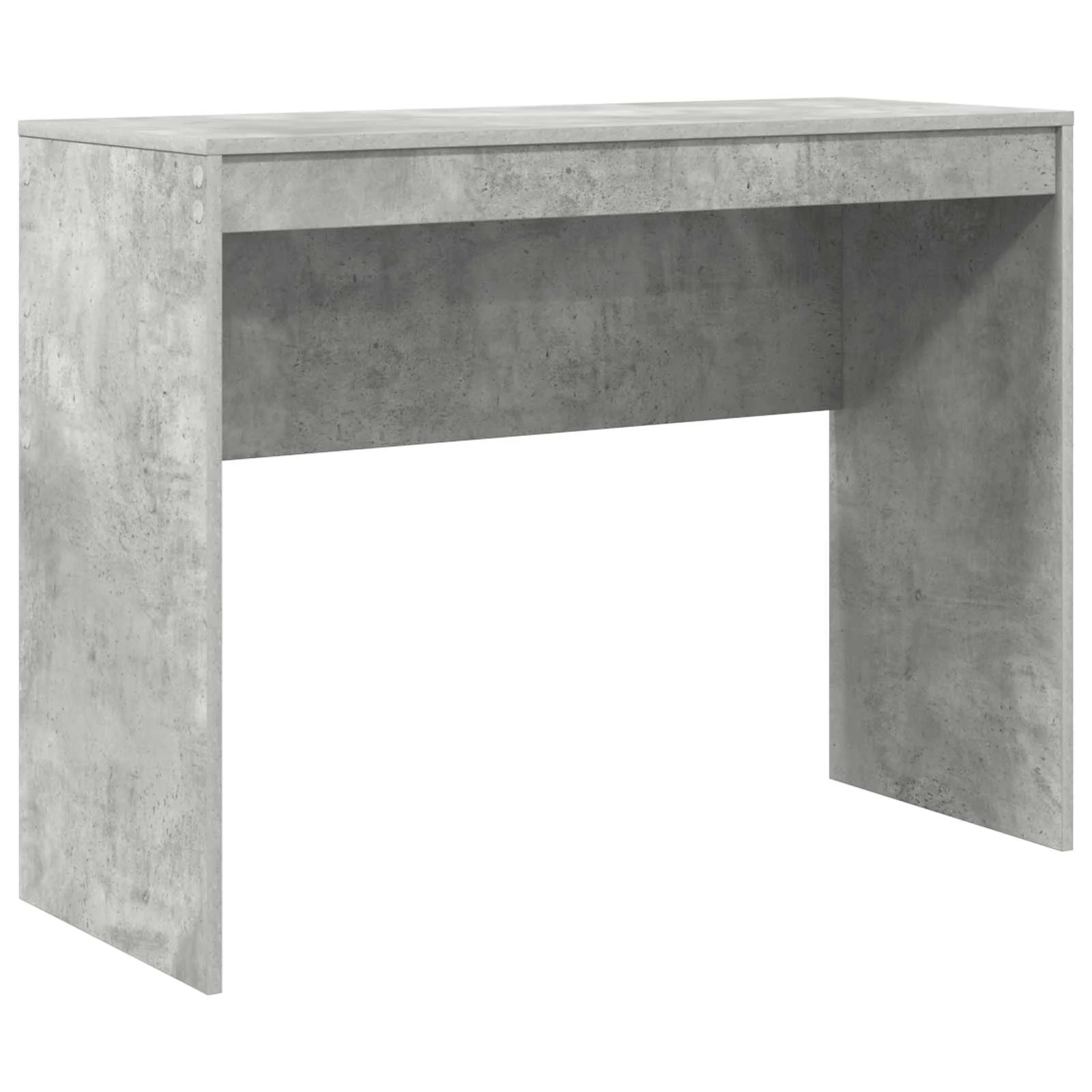 2-osaline kirjutuslaud riiulikapiga, 2 sahtlit ja 6 riiulit, betoonhall, 145,5 x 40 x 127 cm