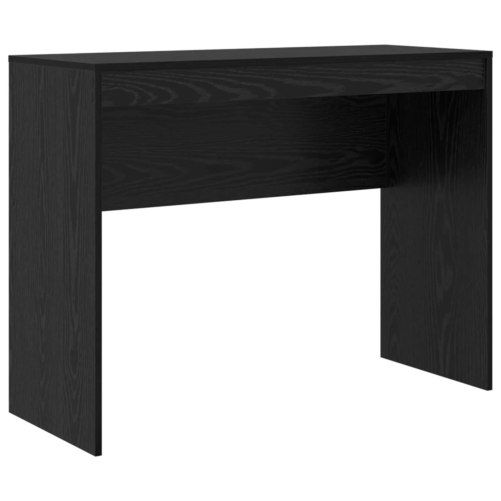 Kirjutuslaud riiuli ja sahtlitega, 2-osaline komplekt, must tamm, 145,5 x 40 x 127 cm