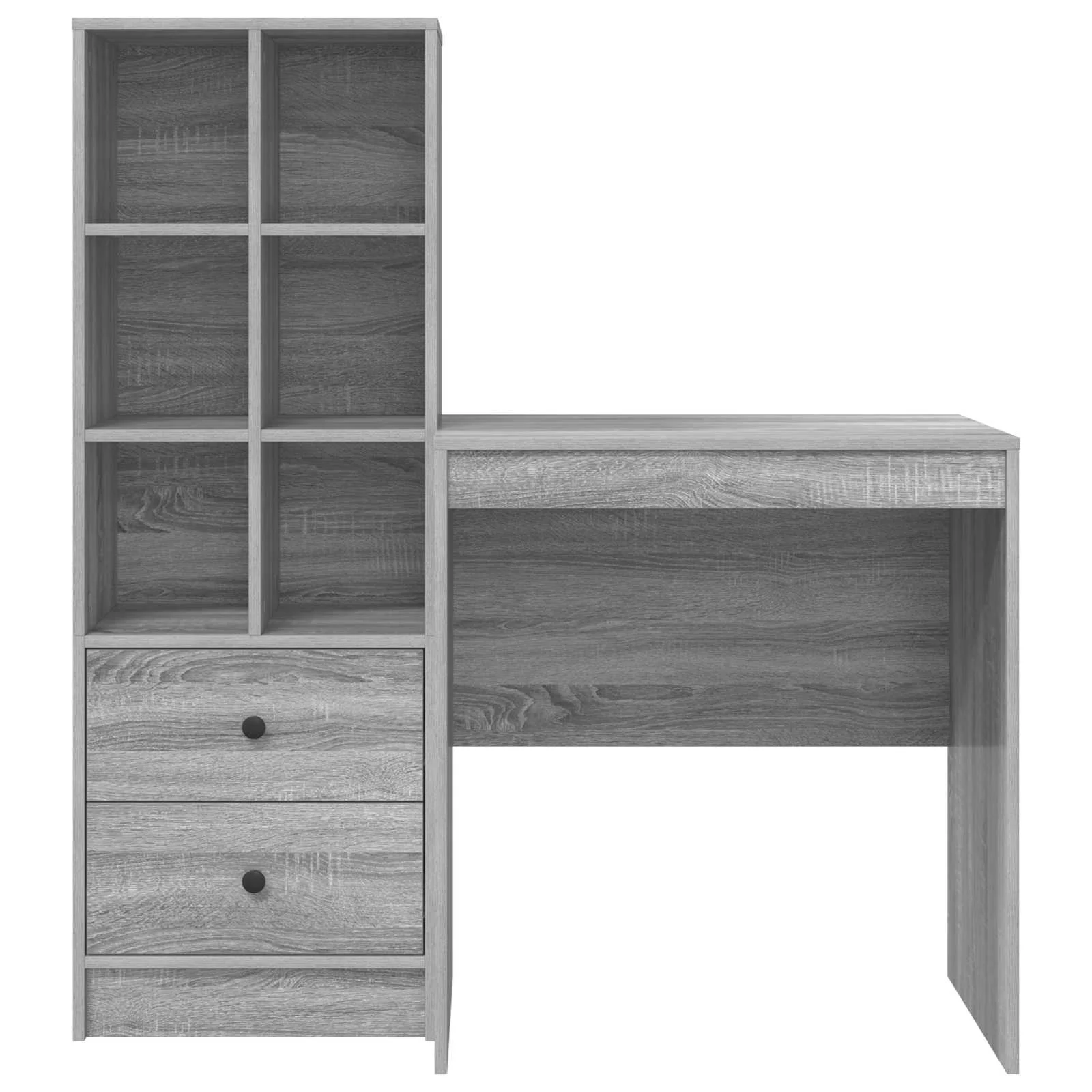 Kirjutuslaud kõrge riiulkapiga, 2-osaline komplekt, hall sonoma, 115,5 x 50 x 127 cm