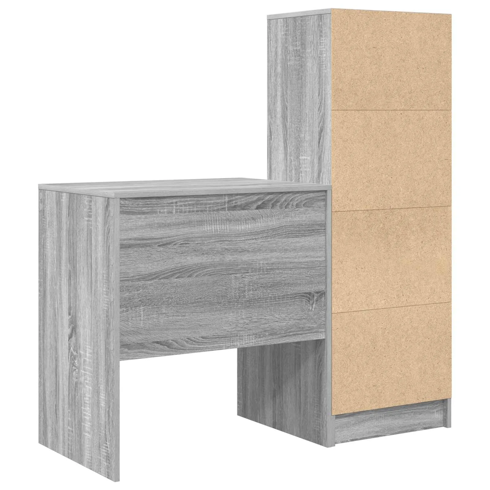 Kirjutuslaud kõrge riiulkapiga, 2-osaline komplekt, hall sonoma, 115,5 x 50 x 127 cm