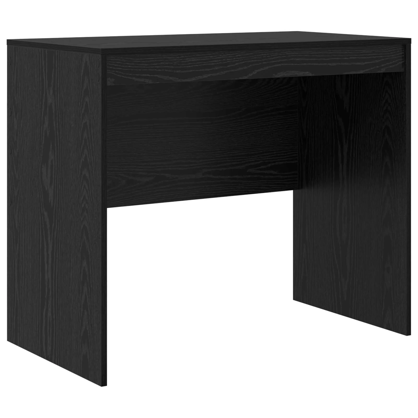 Kirjutuslaud kõrge riiulkapiga, 2 sahtlit ja 6 riiulit, must tamm, 135,5 x 50 x 127 cm