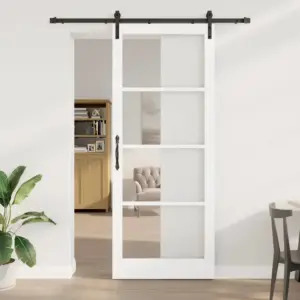 Klaasliuguks ORKDAL männipuidust raamiga, valge ja must, 93 x 232 cm